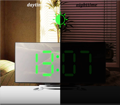 BowLift | Large Curved LED Digital Clock with Brilliant LED Display - Amedea