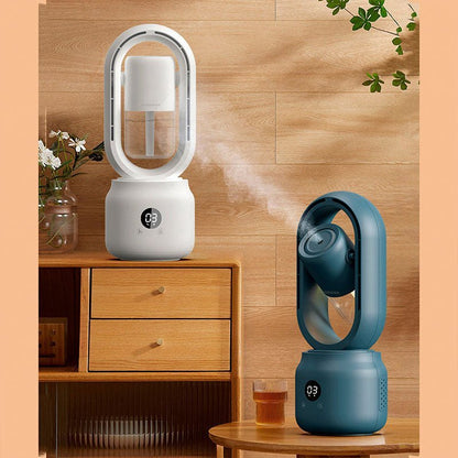 LZINA™ | COOLMIST – Portable Bladeless Fan with Humidifier and Night Light