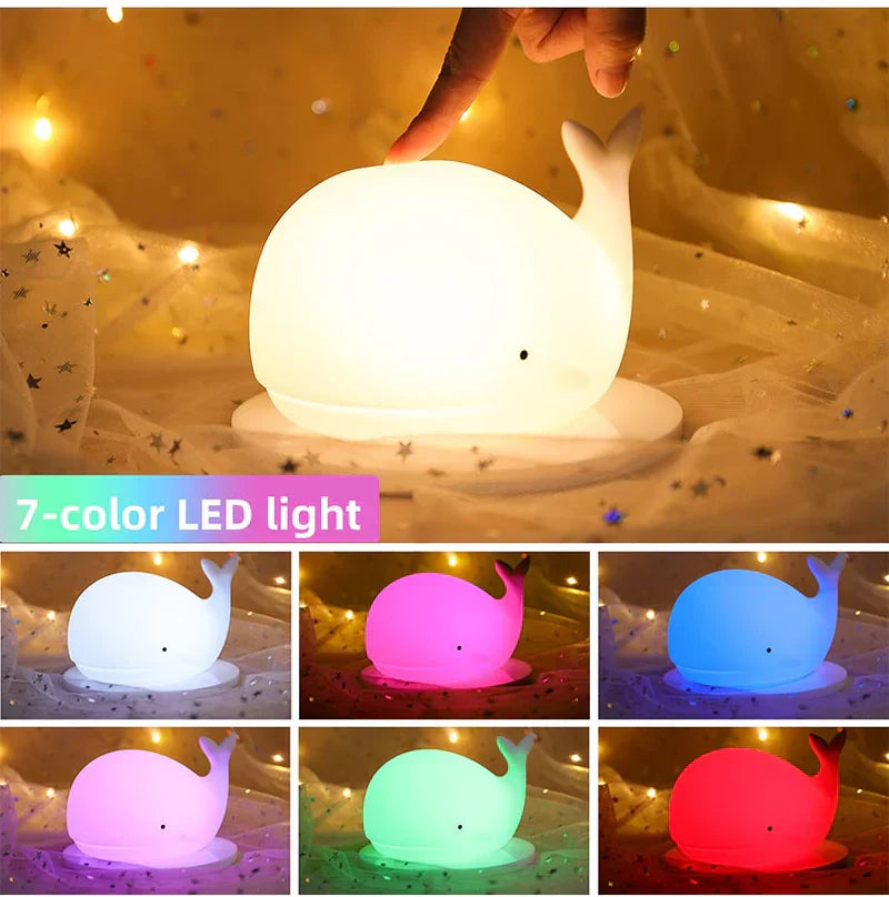 LZINA™ | Cute Whale Night Light with Colour Change - GlowWhale