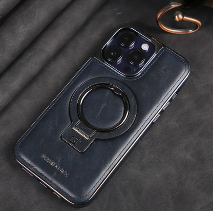 LZINA™ | Luxury Leather Invisible Stand iPhone Case