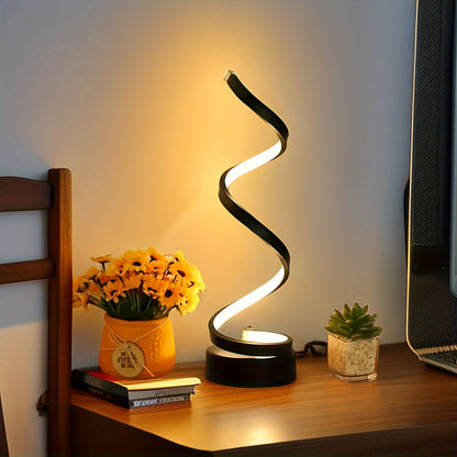 BowLift Modern Spiral Table Lamp – Creative LED Desk Light with Cozy Warm Glow, Perfect for Bedroom, Living Room, and Study Decor