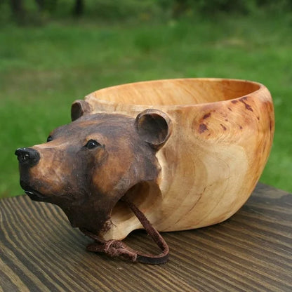 LZINA™ | Wooden Cup - WildSip - Handmade Animal Design - Adventurous Hydration