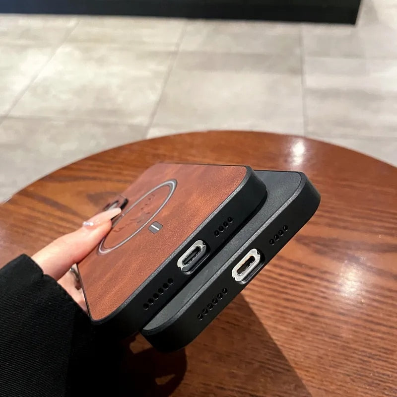 LZINA™ | Luxury Deer Leather Apple iPhone Case | Magnetic Phone Case, Wireless Case, MagSafe, Wireless Charging, Protective Case, Cover for iPhone 15, 14, 13 Pro Max Plus