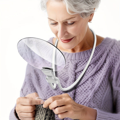 BowLift | 5X Magnifying Glass Pro – Hands-free adjustable neck loupe for seniors and people with visual impairments – Perfect for reading, sewing, crafting, and inspection