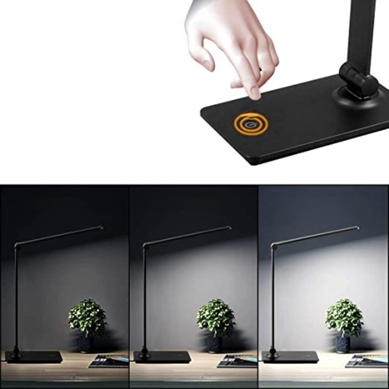 BowLift LED Desk Lamp with Touch Control, 3 Brightness Levels, Dimmable Adjustable Arm, Foldable Lamp for Desk, Bedroom and Office