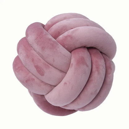 BowLift | Decorative, soft cushion with knotted ball in suede look