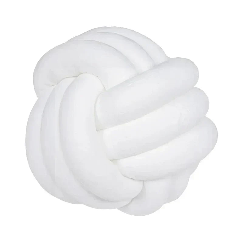 BowLift | Decorative, soft cushion with knotted ball in suede look