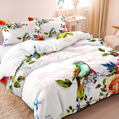 BowLift | Luxury Cotton Floral and Bird Duvet Cover Set
