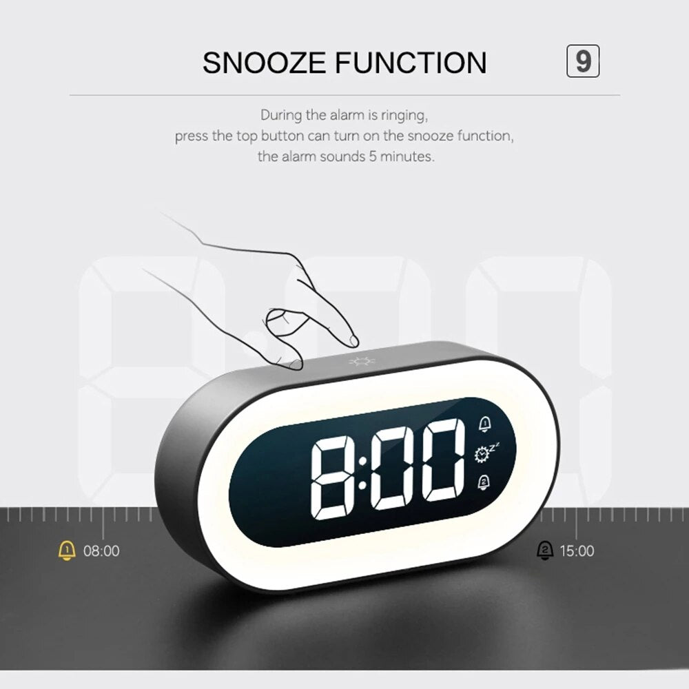 LZINA™ | Digital Alarm Clock with Night Light - Lumino