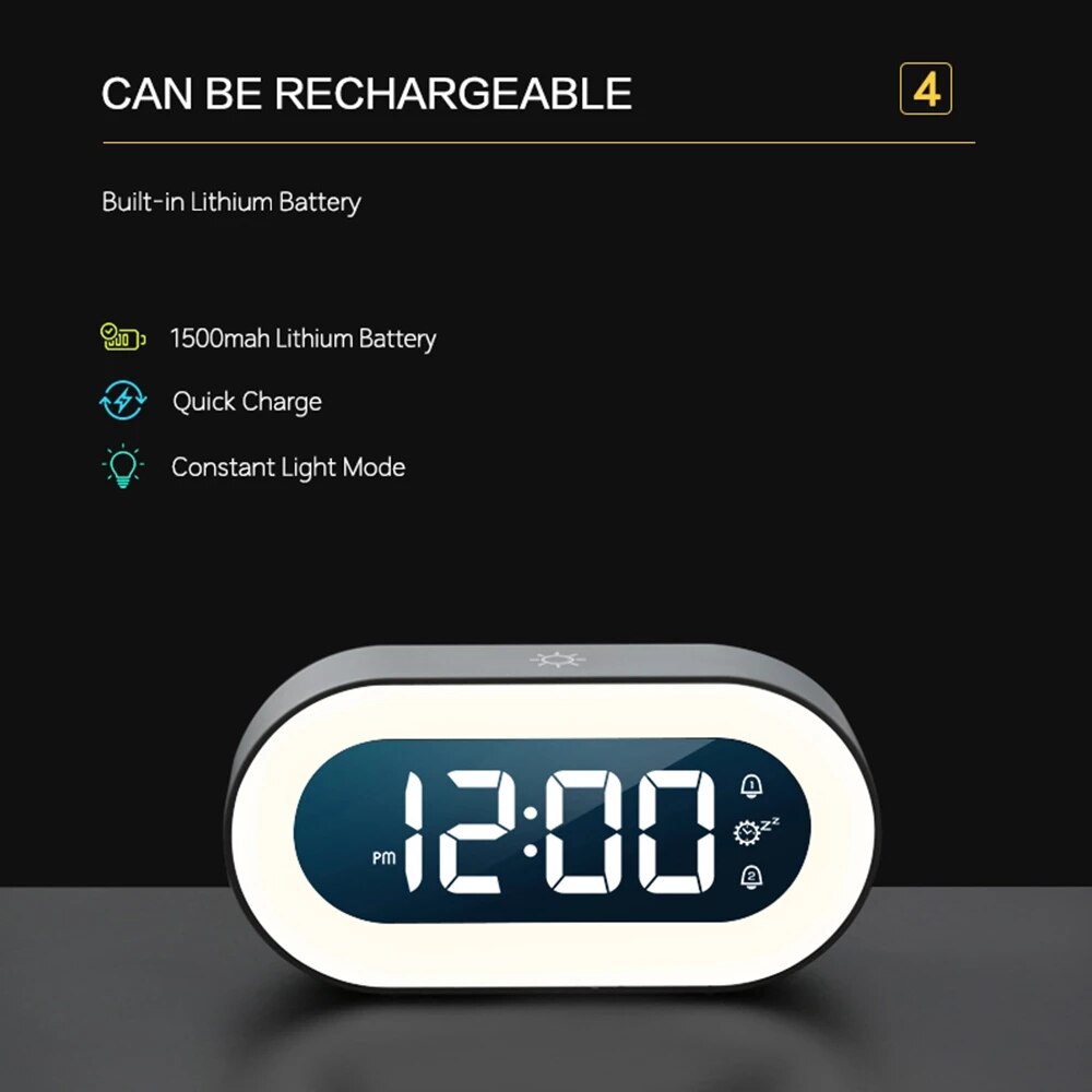 LZINA™ | Digital Alarm Clock with Night Light - Lumino