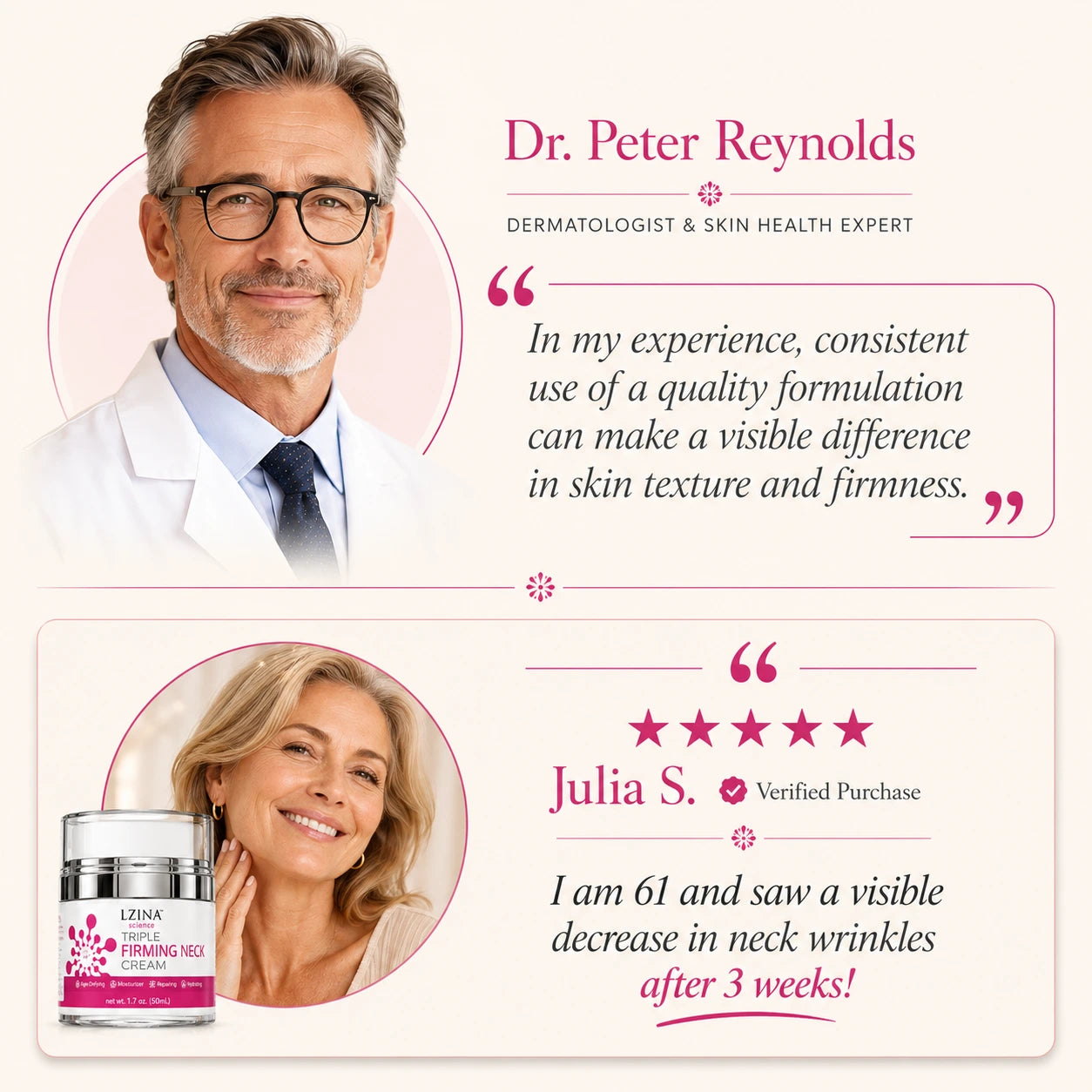 Doctor recommended neck firming cream for wrinkles loose skin and skin elasticity support