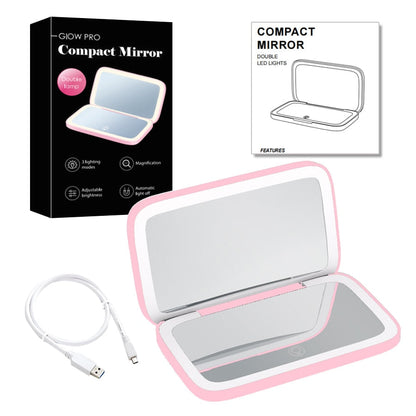 BowLift | Mini LED 10x Magnification Cosmetic Mirror with Various Light Settings, USB Rechargeable