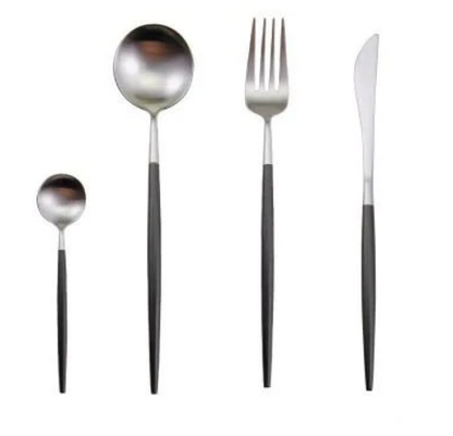 BowLift | LUXURIOUS STAINLESS STEEL 24-PIECE GOLD-SILVER CUTLERY SET