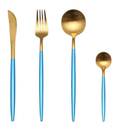 BowLift | LUXURIOUS STAINLESS STEEL 24-PIECE GOLD-SILVER CUTLERY SET