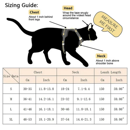 BowLift | Reflective Cat Harness and Leash Set