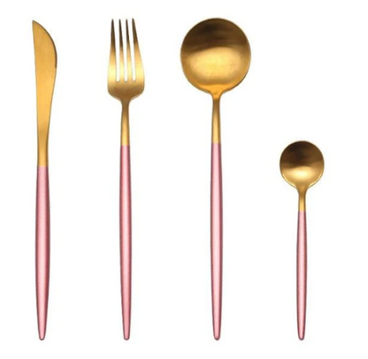 BowLift | LUXURIOUS STAINLESS STEEL 24-PIECE GOLD-SILVER CUTLERY SET