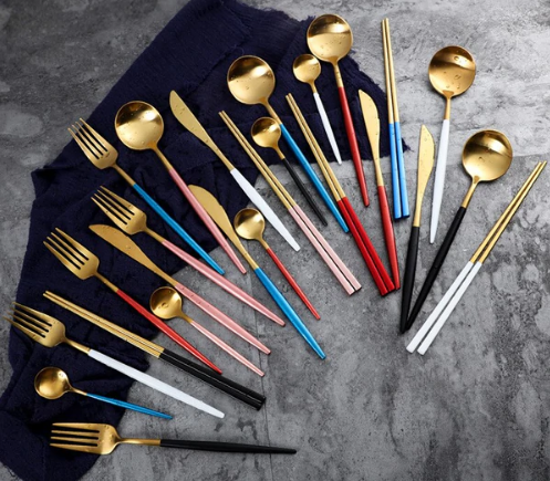 BowLift | LUXURIOUS STAINLESS STEEL 24-PIECE GOLD-SILVER CUTLERY SET