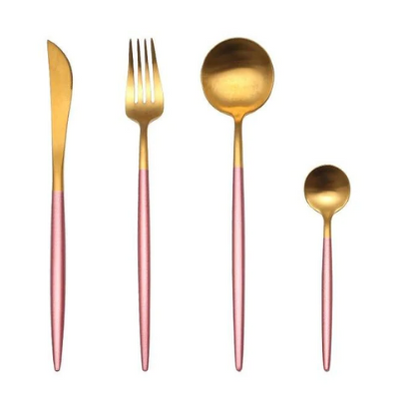 BowLift | LUXURIOUS STAINLESS STEEL 24-PIECE GOLD-SILVER CUTLERY SET