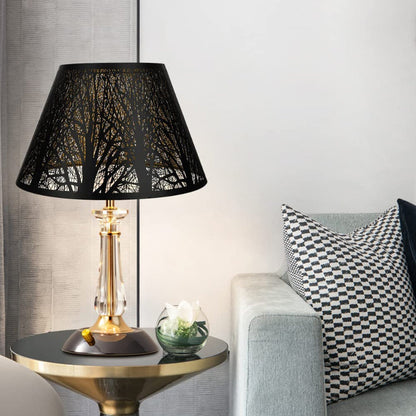 BowLift | Medium lampshade, barrel fabric lampshade for table lamp and floor lamp, 7x13x7.8 inches, natural ventilated linen, handmade, spider (white)