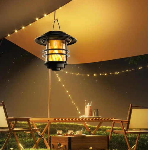 LZINA™ | Solar Wireless Waterproof Flickering Sun Flame Lantern Light | - WallLant