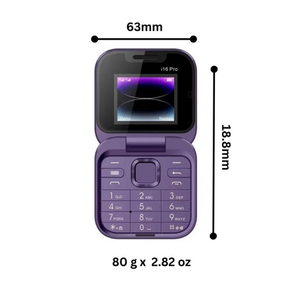 Small foldable mobile phone with dual SIM card