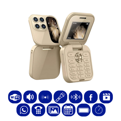 Small foldable mobile phone with dual SIM card