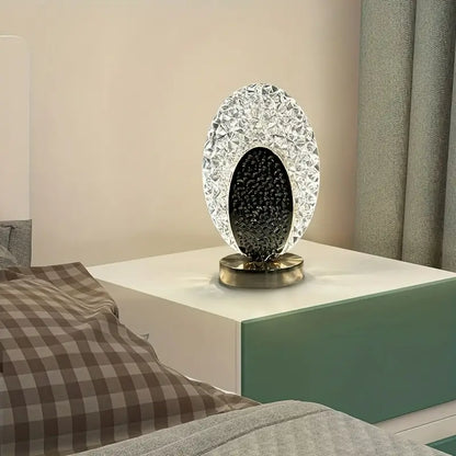 BowLift Peacock Table Lamp - Modern Luxury with CrystalGlow