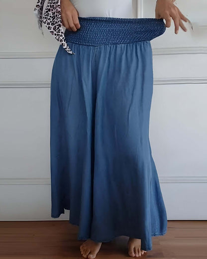 Women’s Elastic Waist Wide Leg Palazzo Trousers