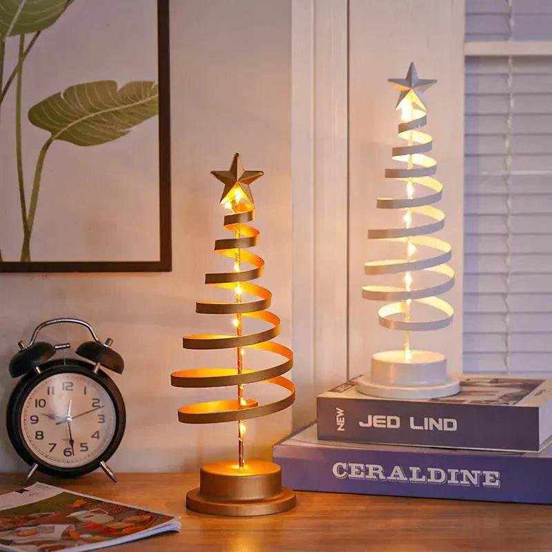 LZINA™ | Spiral LED Light Christmas Tree Decoration Night Light Ornaments