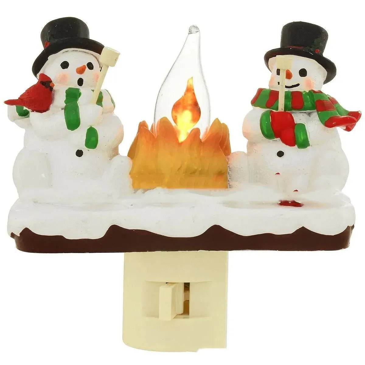 LZINA™ | Christmas Snowman And Campfire Night Light Gift for kids