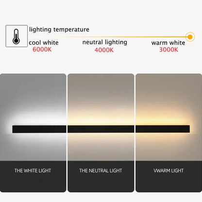 LZINA™ | Linear black minimalist LED outdoor wall light