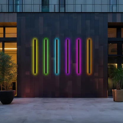 LZINA™ | Linear black minimalist LED outdoor wall light