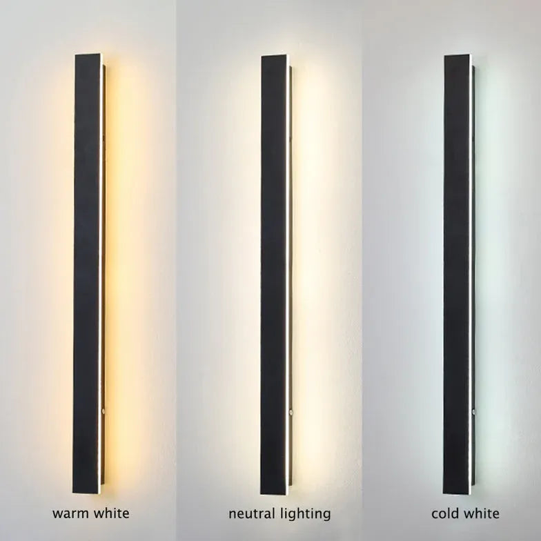 LZINA™ | Linear black minimalist LED outdoor wall light