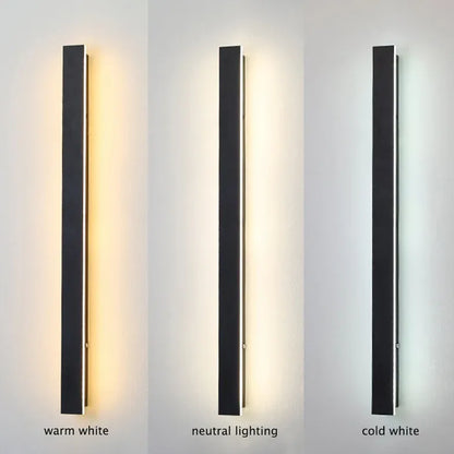 LZINA™ | Linear black minimalist LED outdoor wall light