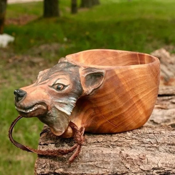 LZINA™ | Wooden Cup - WildSip - Handmade Animal Design - Adventurous Hydration