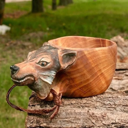 LZINA™ | Wooden Cup - WildSip - Handmade Animal Design - Adventurous Hydration