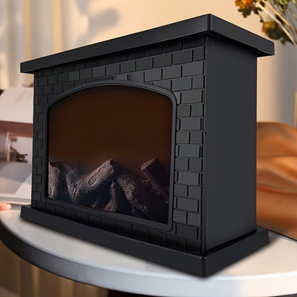 BowLift Cozy Rectangular Fireplace Lantern Lamp with Realistic Flame Effect