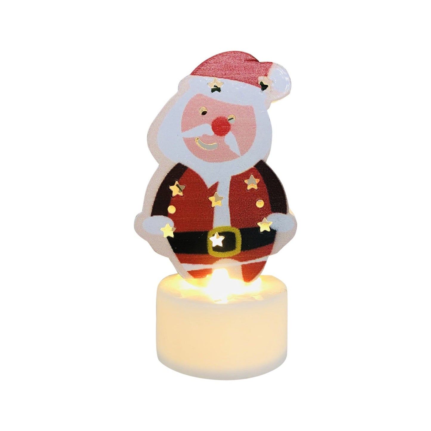 LZINA™ | Electronic LED Christmas Candle Lamps - Set of 10 – Adorable Santa, Snowman & Tree Night Lights for Festive Home, Party, & Garden Décor