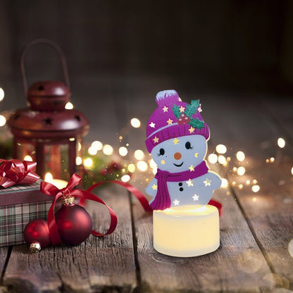LZINA™ | Electronic LED Christmas Candle Lamps - Set of 10 – Adorable Santa, Snowman & Tree Night Lights for Festive Home, Party, & Garden Décor