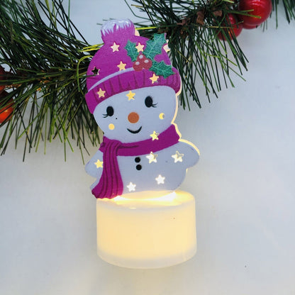 LZINA™ | Electronic LED Christmas Candle Lamps - Set of 10 – Adorable Santa, Snowman & Tree Night Lights for Festive Home, Party, & Garden Décor