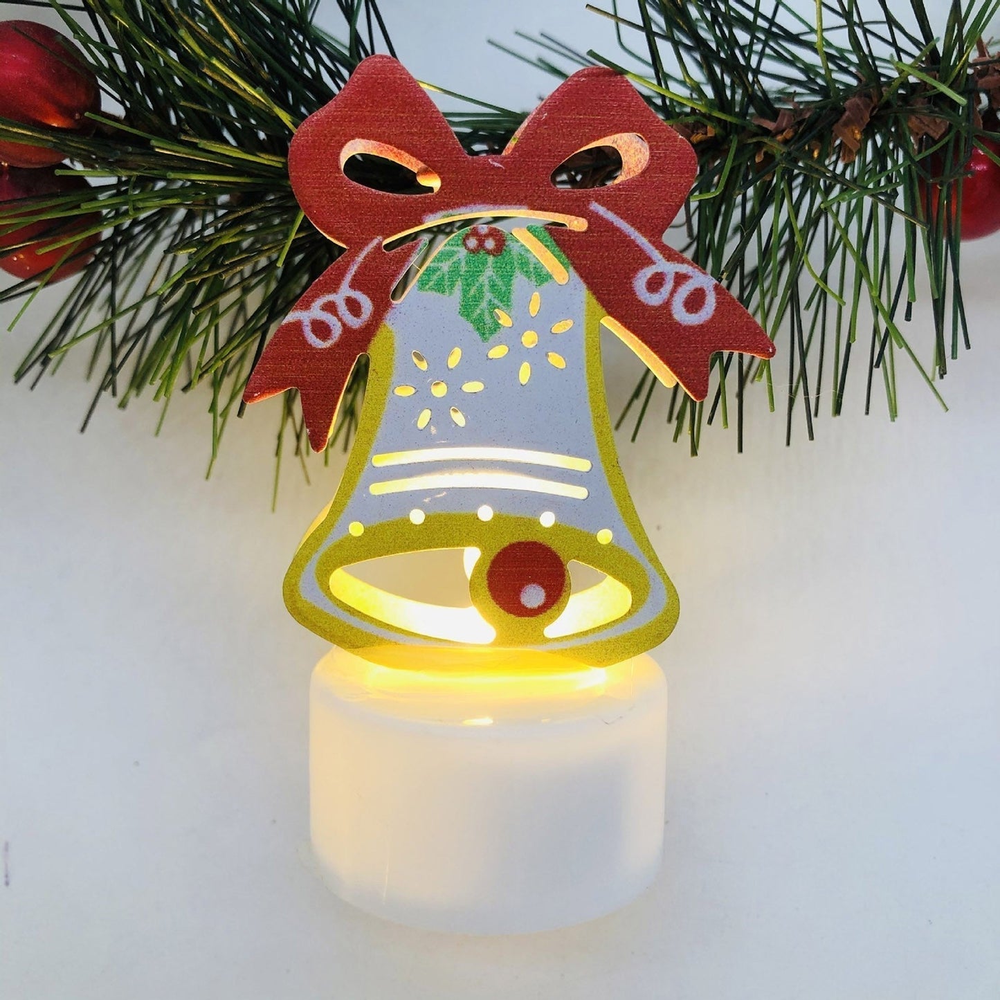 LZINA™ | Electronic LED Christmas Candle Lamps - Set of 10 – Adorable Santa, Snowman & Tree Night Lights for Festive Home, Party, & Garden Décor