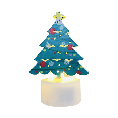 LZINA™ | Electronic LED Christmas Candle Lamps - Set of 10 – Adorable Santa, Snowman & Tree Night Lights for Festive Home, Party, & Garden Décor