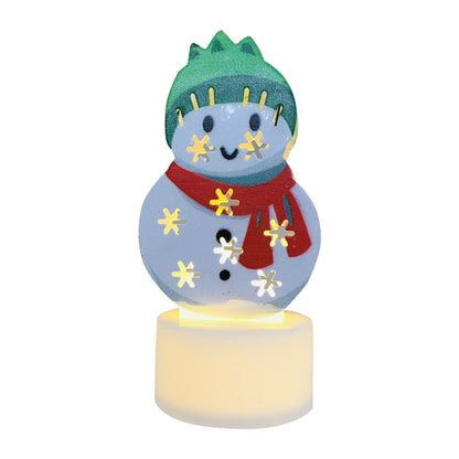 LZINA™ | Electronic LED Christmas Candle Lamps - Set of 10 – Adorable Santa, Snowman & Tree Night Lights for Festive Home, Party, & Garden Décor