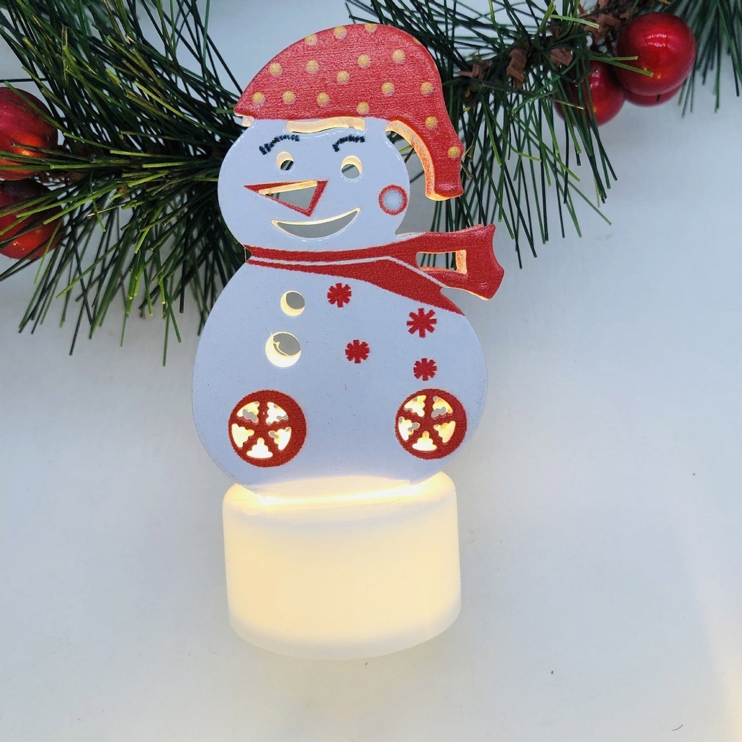 LZINA™ | Electronic LED Christmas Candle Lamps - Set of 10 – Adorable Santa, Snowman & Tree Night Lights for Festive Home, Party, & Garden Décor