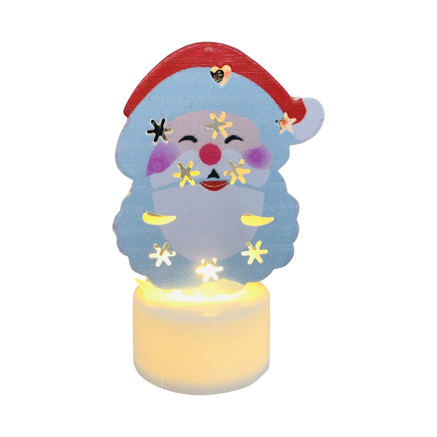 LZINA™ | Electronic LED Christmas Candle Lamps - Set of 10 – Adorable Santa, Snowman & Tree Night Lights for Festive Home, Party, & Garden Décor