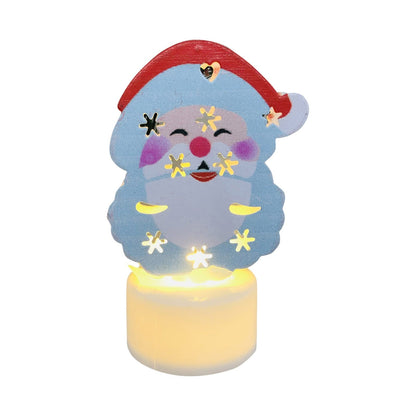 LZINA™ | Electronic LED Christmas Candle Lamps - Set of 10 – Adorable Santa, Snowman & Tree Night Lights for Festive Home, Party, & Garden Décor