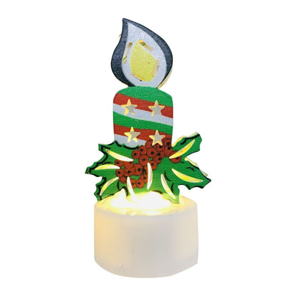 LZINA™ | Electronic LED Christmas Candle Lamps - Set of 10 – Adorable Santa, Snowman & Tree Night Lights for Festive Home, Party, & Garden Décor
