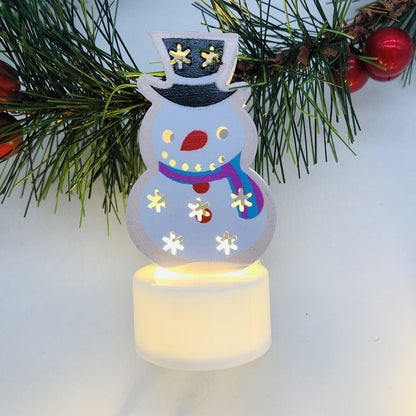 LZINA™ | Electronic LED Christmas Candle Lamps - Set of 10 – Adorable Santa, Snowman & Tree Night Lights for Festive Home, Party, & Garden Décor
