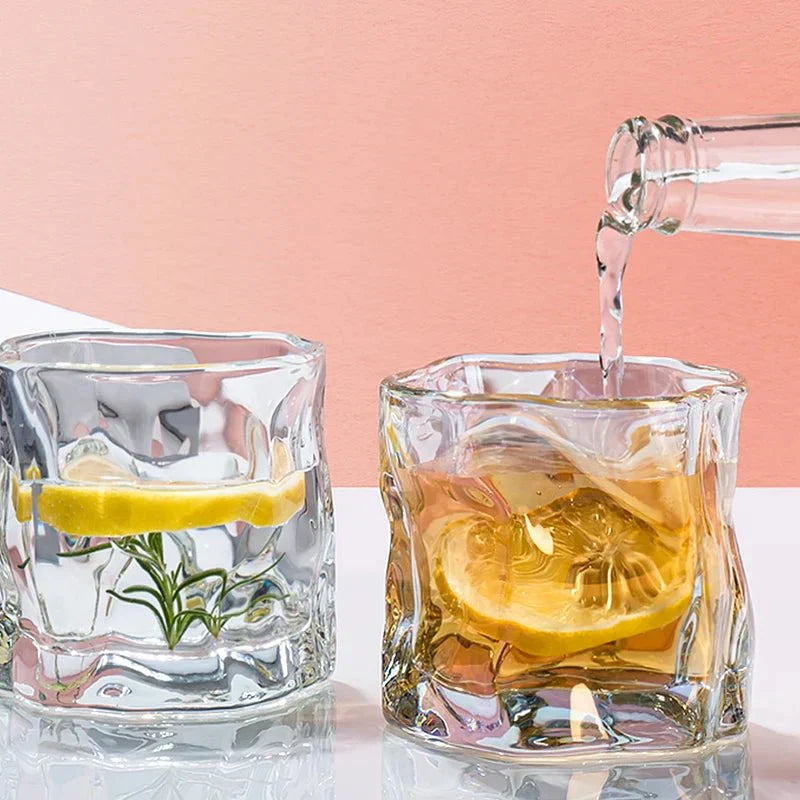 BowLift | Elegant Glacier Ripple Whisky Glass