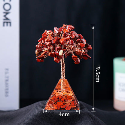 LZINA™ | Natural Stone Gravel Pyramid Base Feng Shui Tree